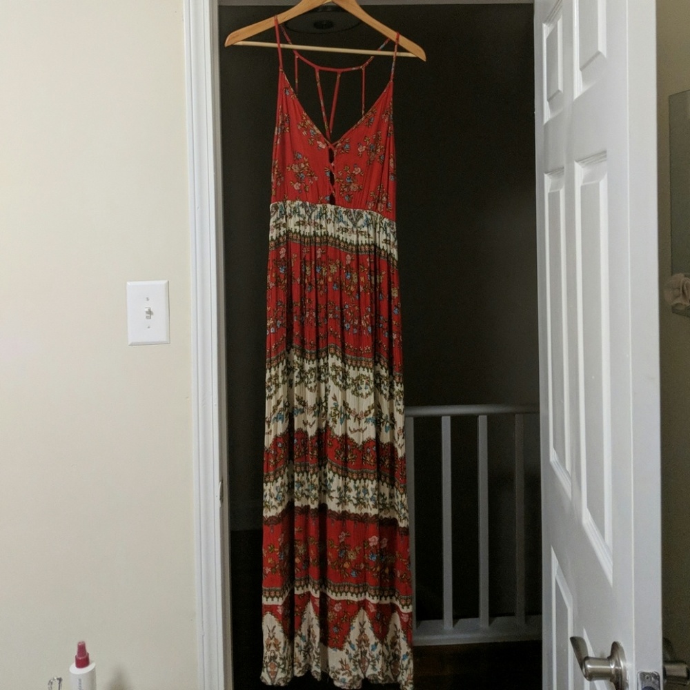 Red long dress